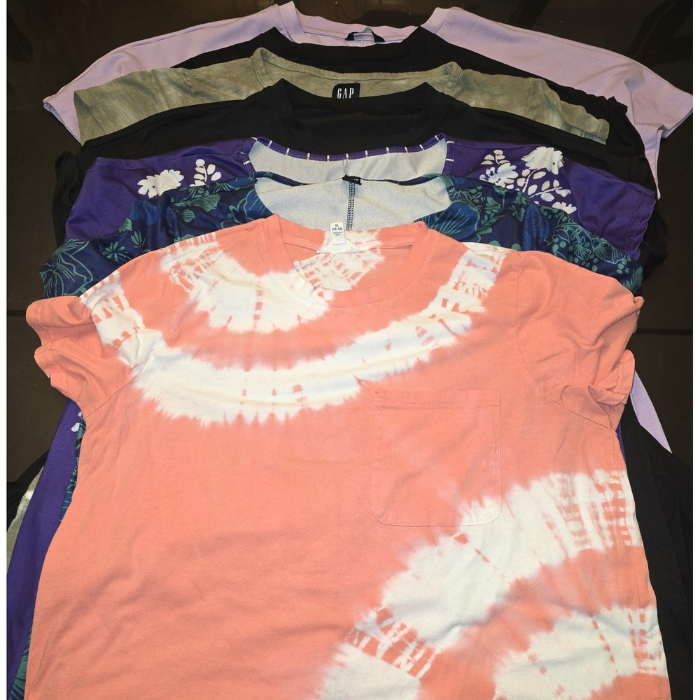 Lot of 7 Womens Sleep Dresses Nightgowns Gap Shein Tie Dye Floral Solids XL L